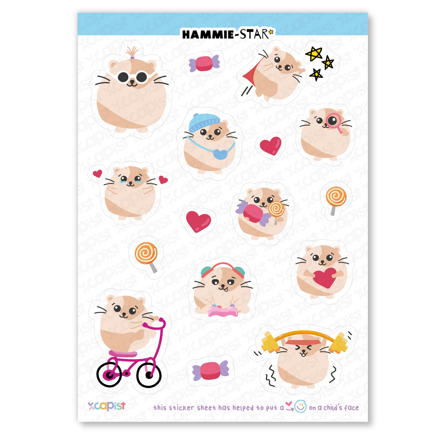 Hammie-Star Sticker Sheet