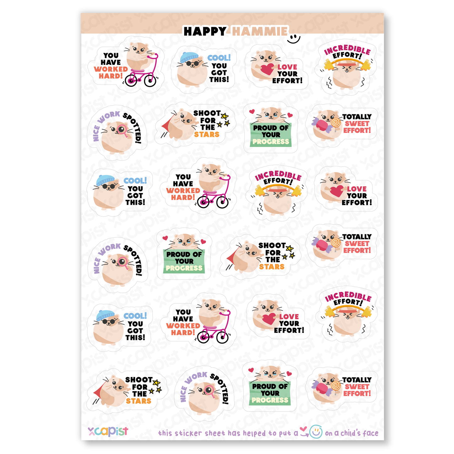 Happy Hammie Reward Sticker Sheet